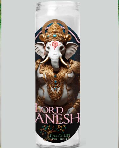 Lord Ganesh White Candle